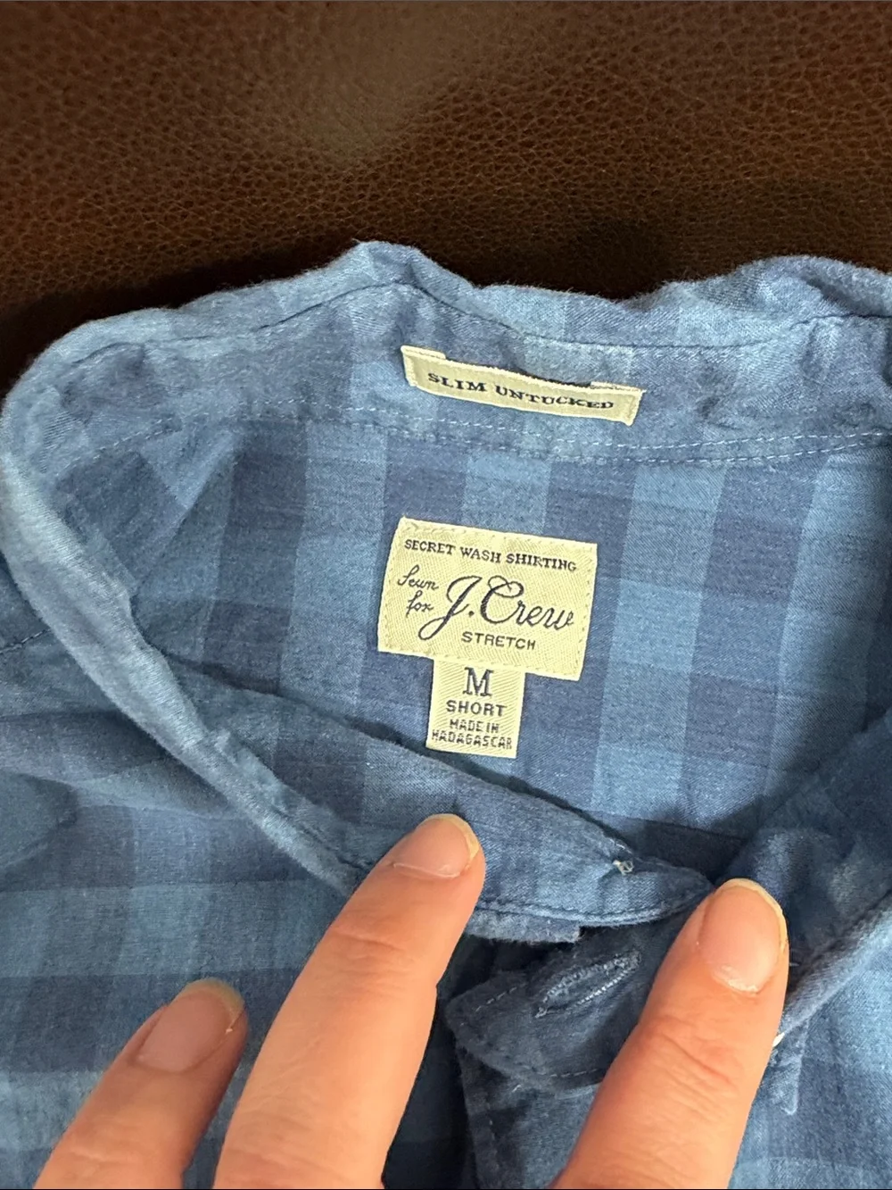 J. Crew Light Blue Check Casual Button-Down Shirt